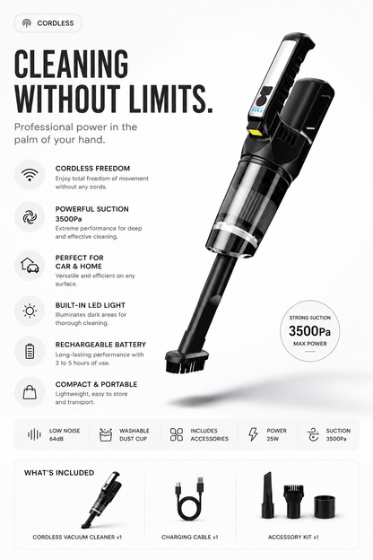 Handheld Cordless Car Vacuum Cleaner