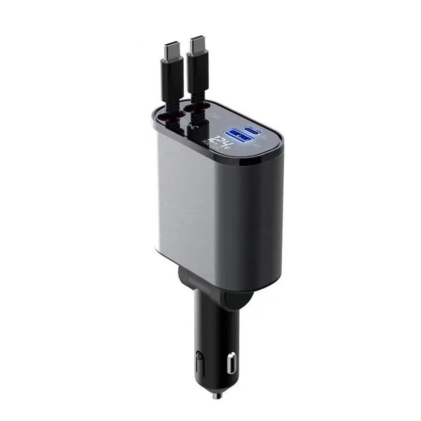 Cargador retráctil 4 en 1 para coche — 100W