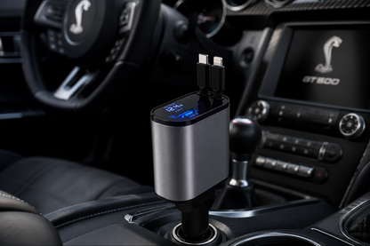 Cargador retráctil 4 en 1 para coche — 100W