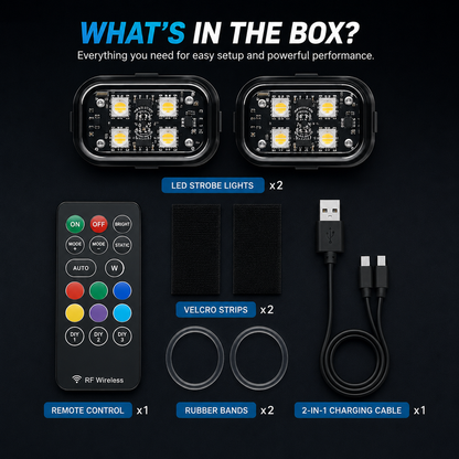 Wireless LED Strobe Lights USB Rechargeable